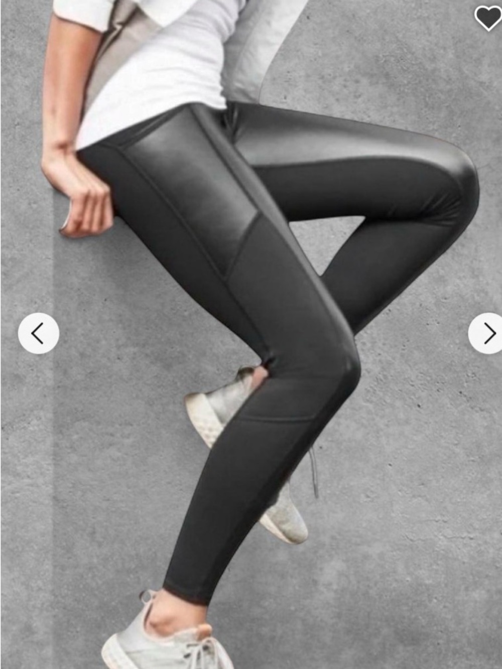 Athleta Black Faux-Leather Panel Leggings